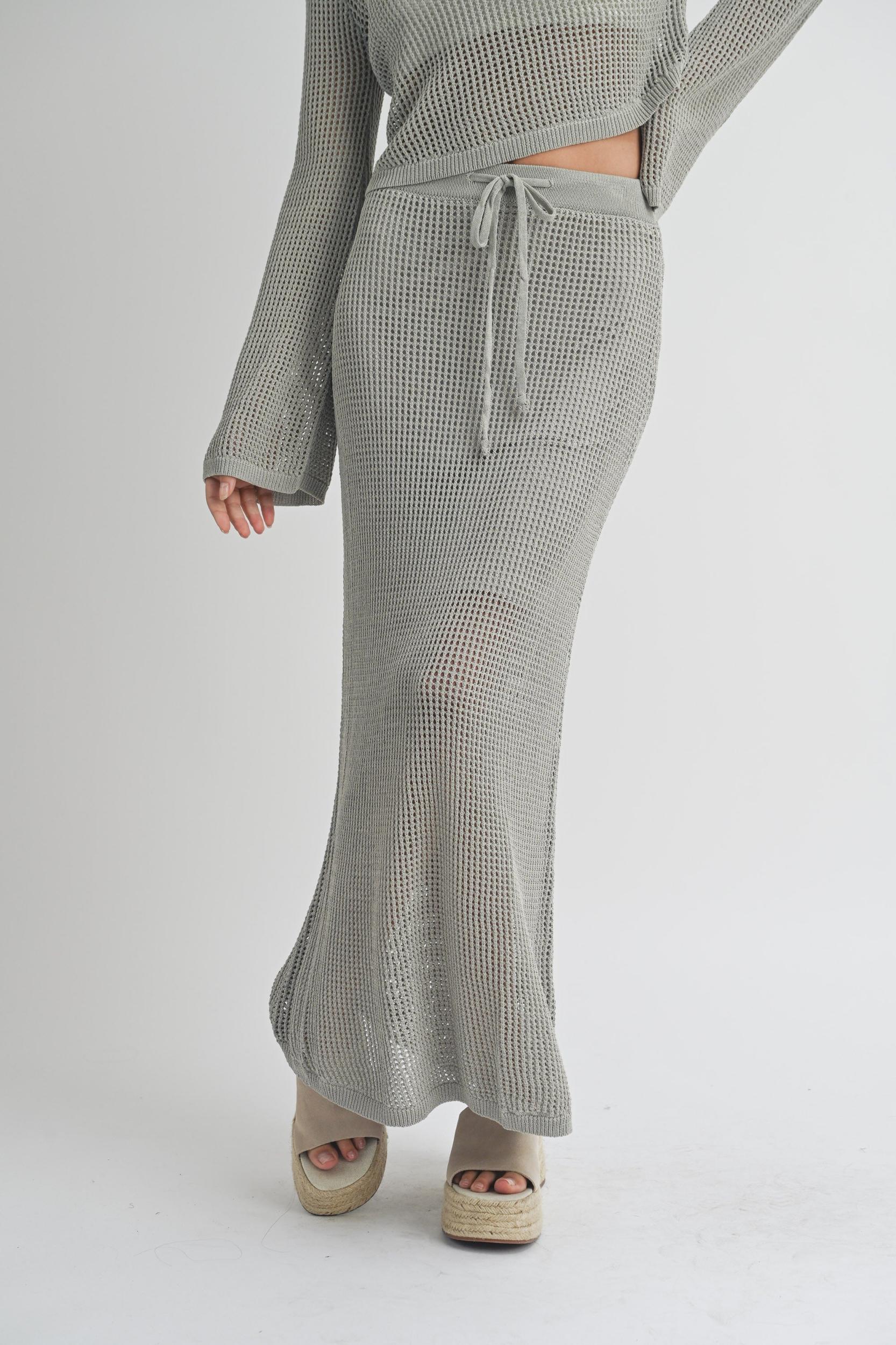 Crochet Knitted Maxi Skirt Product Image