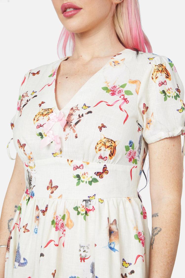Kitsch Kitty Print Dress Product Image