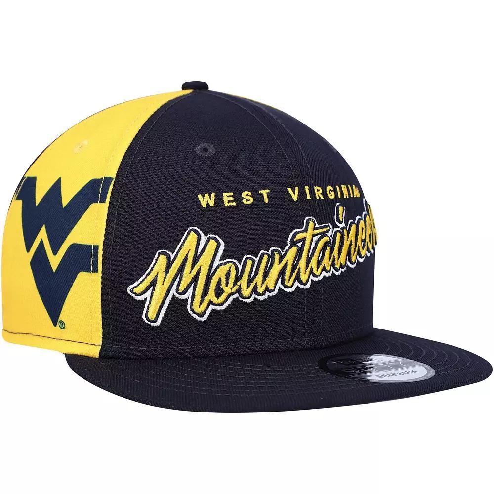 Mens New Era West Virginia Mountaineers Outright 9FIFTY Snapback Hat, Blue Product Image