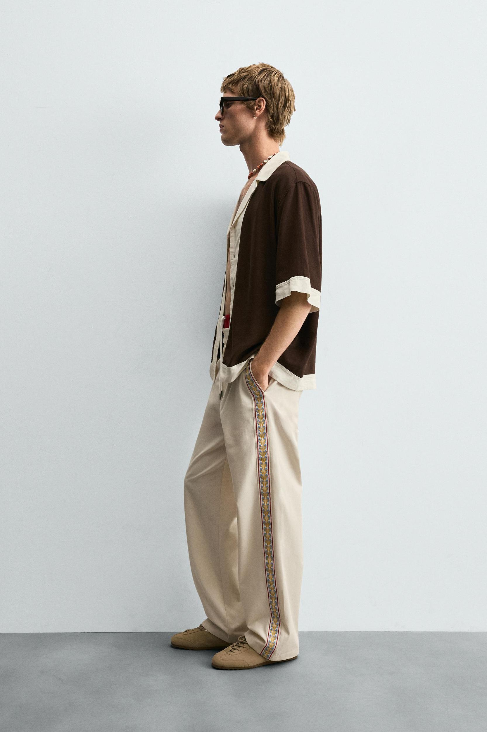 EMBROIDERED BAND PANTS Product Image