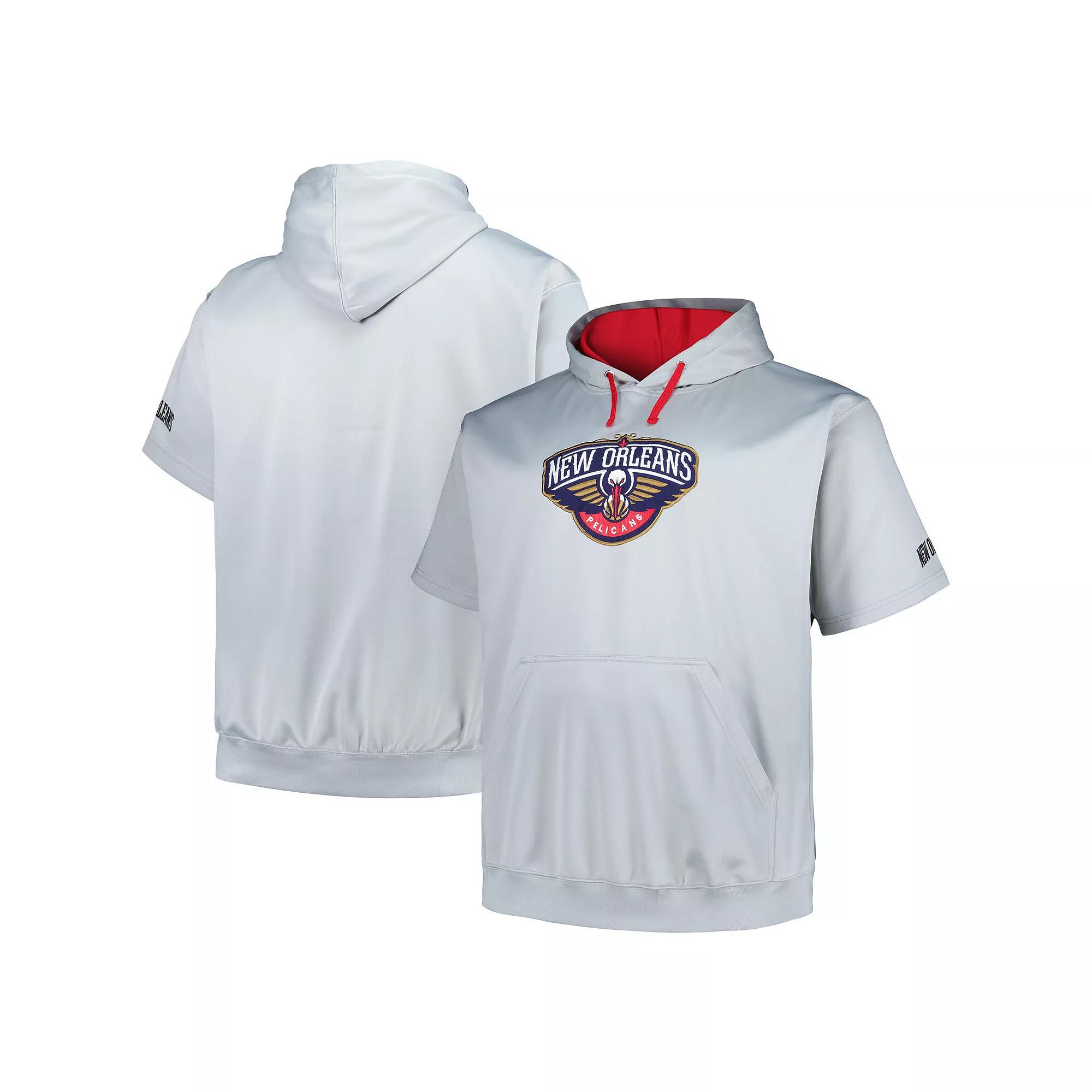 Men's Fanatics Branded Silver New Orleans Pelicans Big & Tall Logo Pullover Hoodie,  Product Image