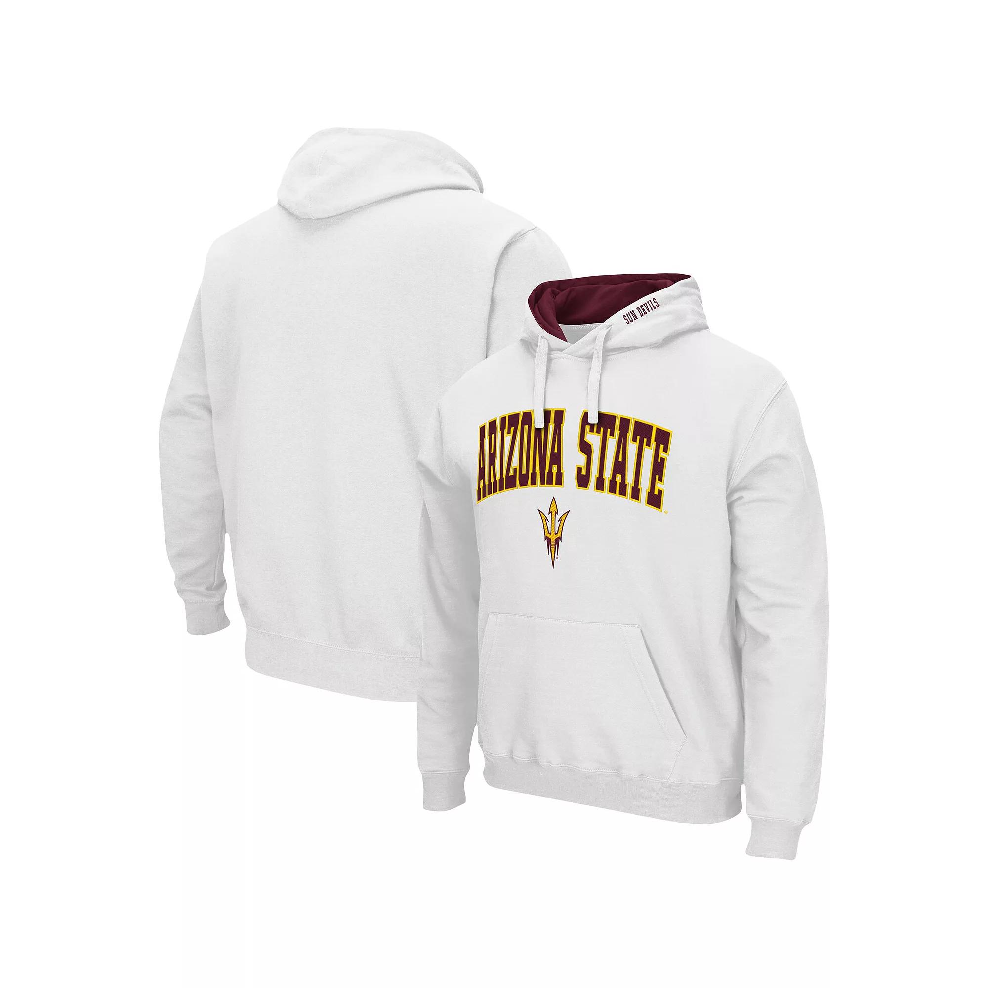 Men's Colosseum White Arizona State Sun Devils Arch & Logo 3.0 Pullover Hoodie,  Product Image