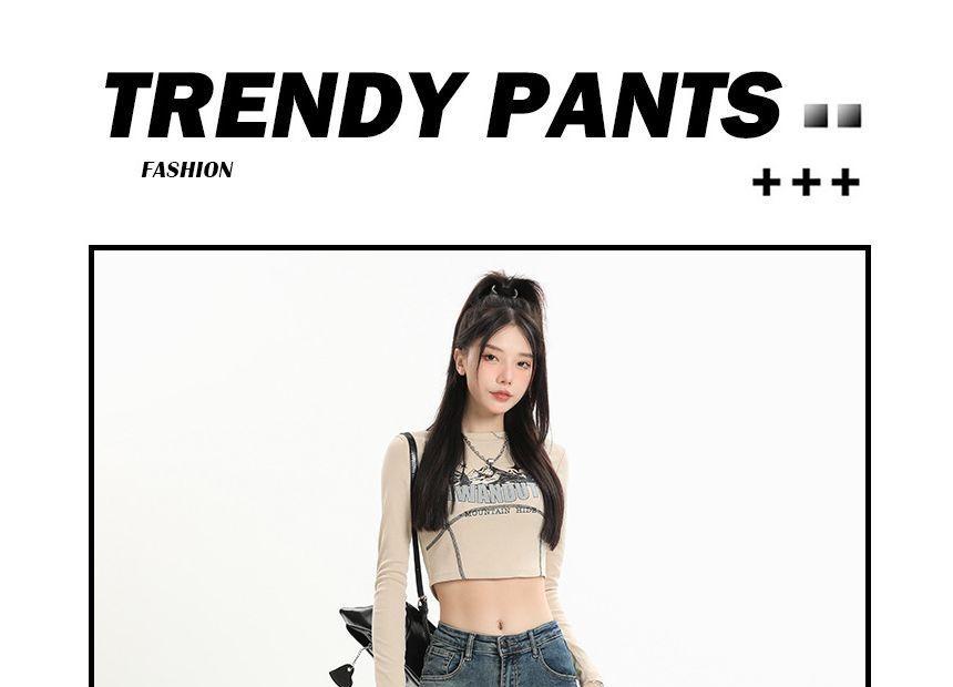 Mid Rise Washed Flared Jeans (Various Designs) Product Image