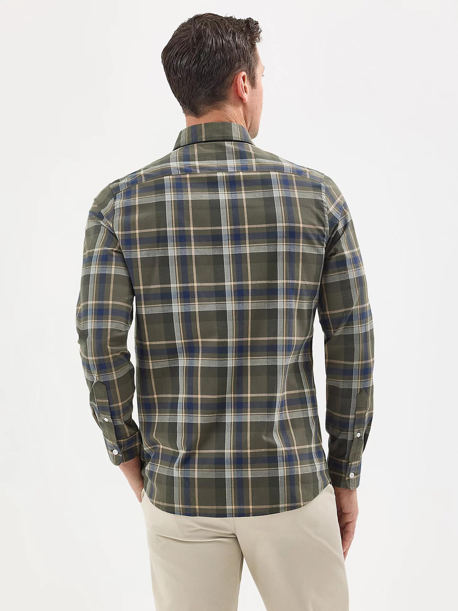 Men's Poplin Long Sleeve Plaid Shirt | Men's Tops | Lee® Product Image