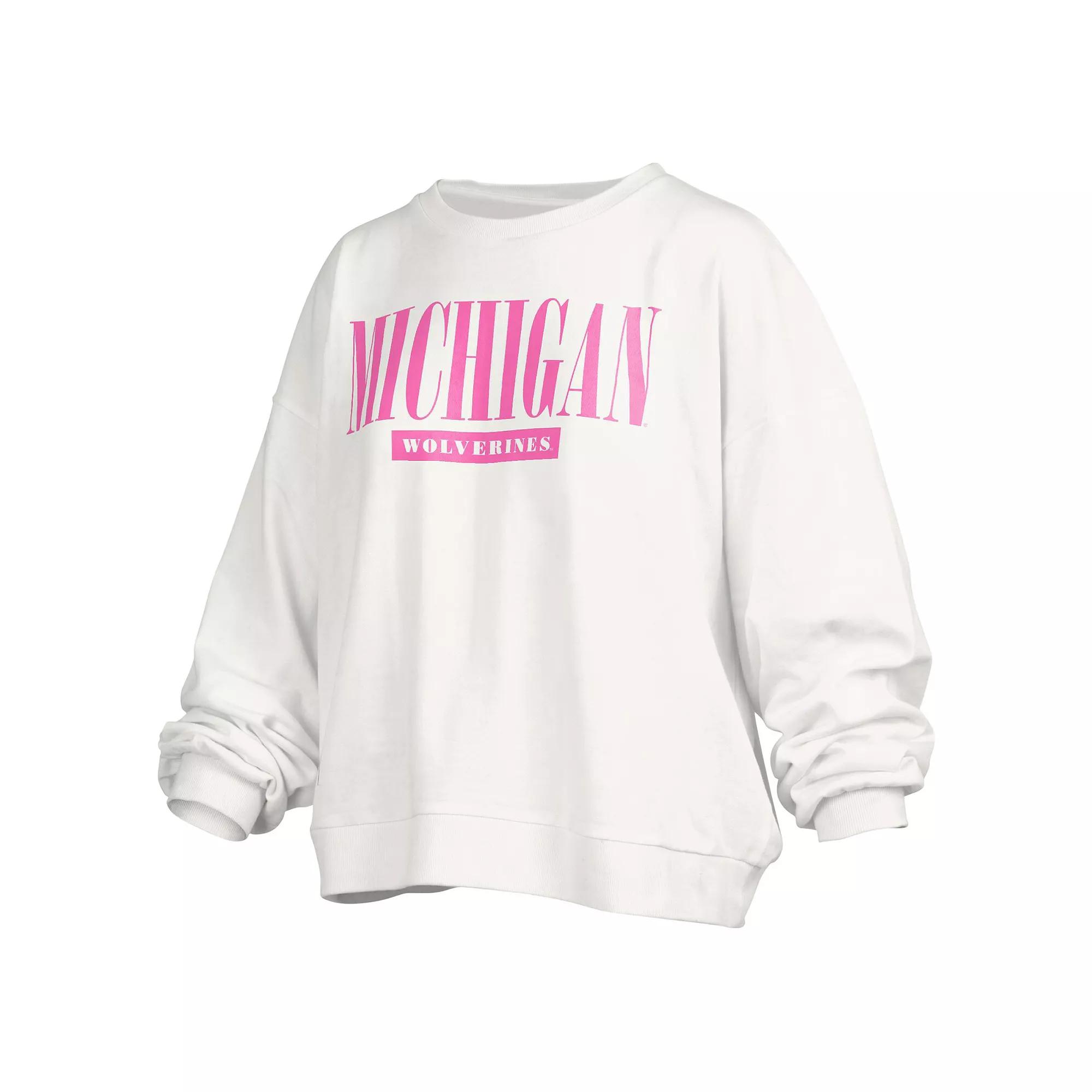 Women's Pressbox White Michigan Wolverines Sutton Janise Waist Length Over Product Image