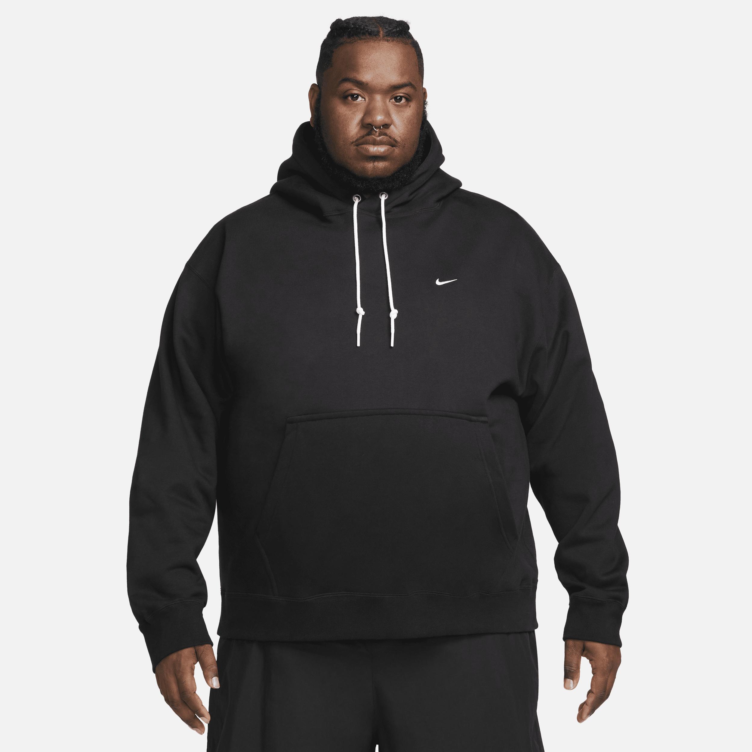 Nike Mens Solo Swoosh Fleece Pullover Hoodie | DX1355-010 Product Image