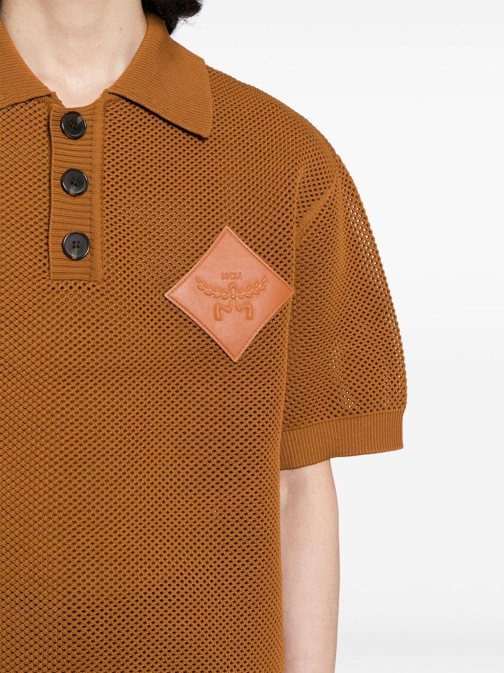 logo-appliqué knitted polo shirt Product Image