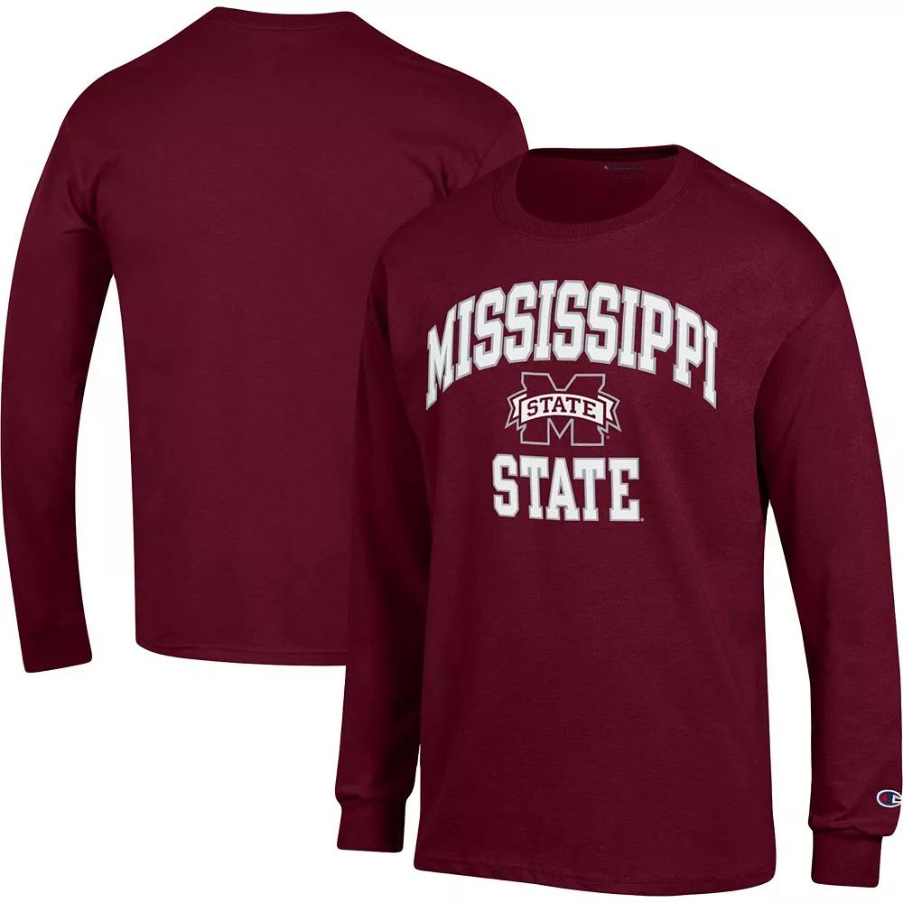 Men's Champion Maroon Mississippi State Bulldogs High Motor Long Sleeve T-Shirt, Size: Small, Mst Red Product Image