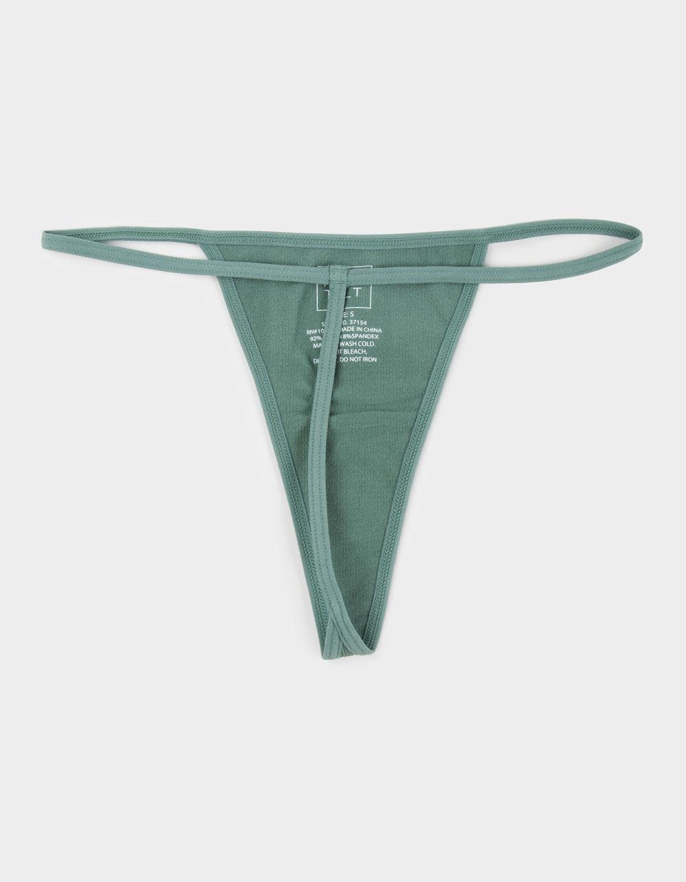 FULL TILT Seamless Rib Thong - BLACK Product Image