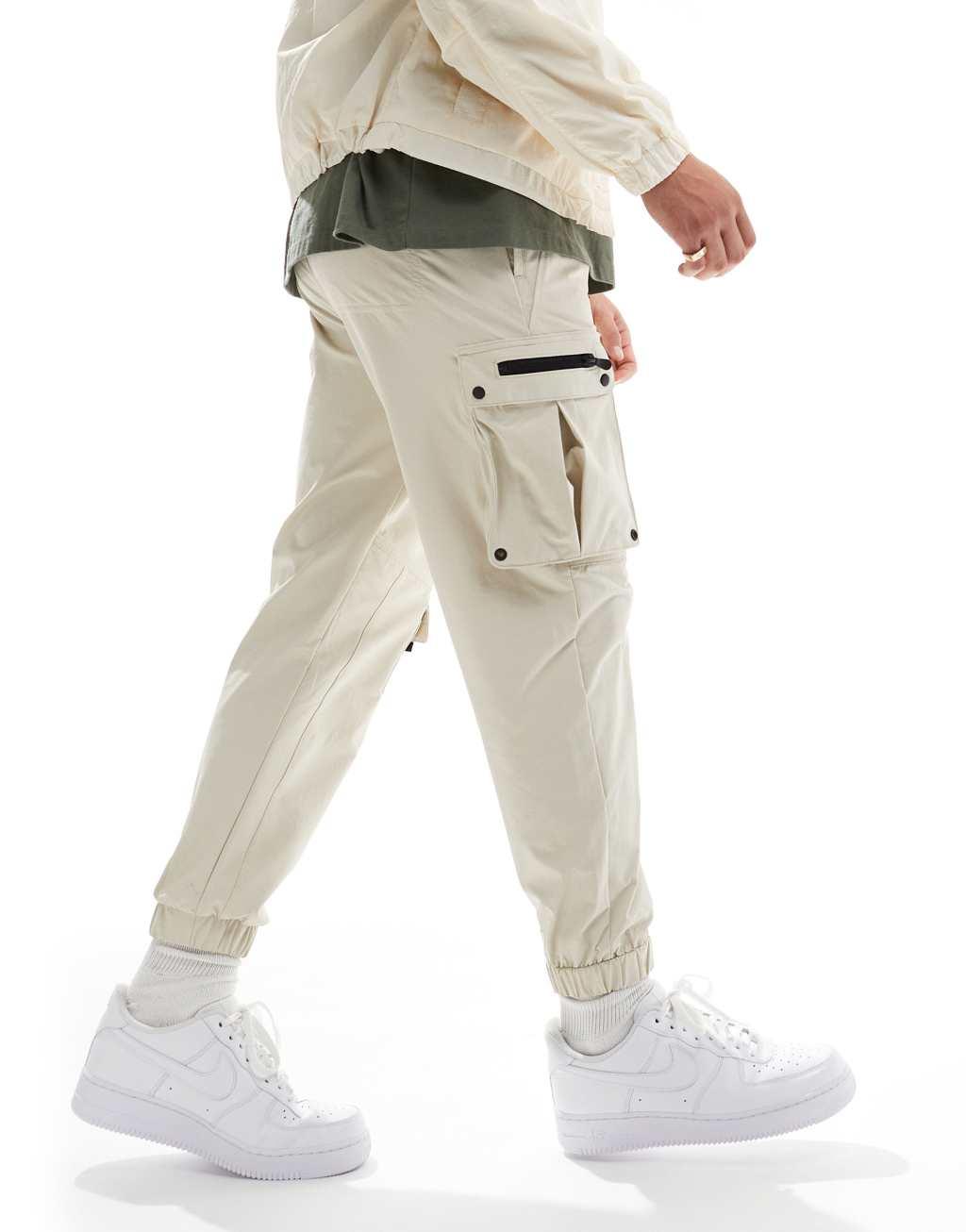 Bershka tech cargo pants in sand Product Image