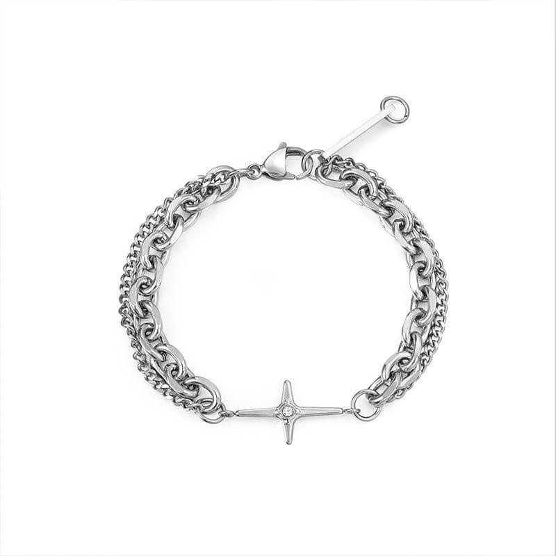 DOUBLE LAYER CROSS BRACELET Product Image
