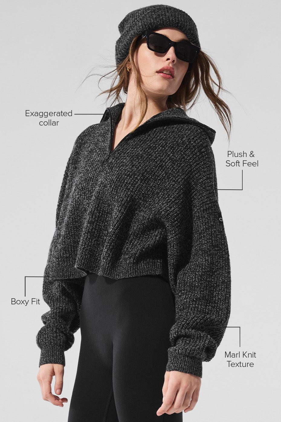 Marl Sweater 1/4 Zip Pullover - Black Marl Product Image