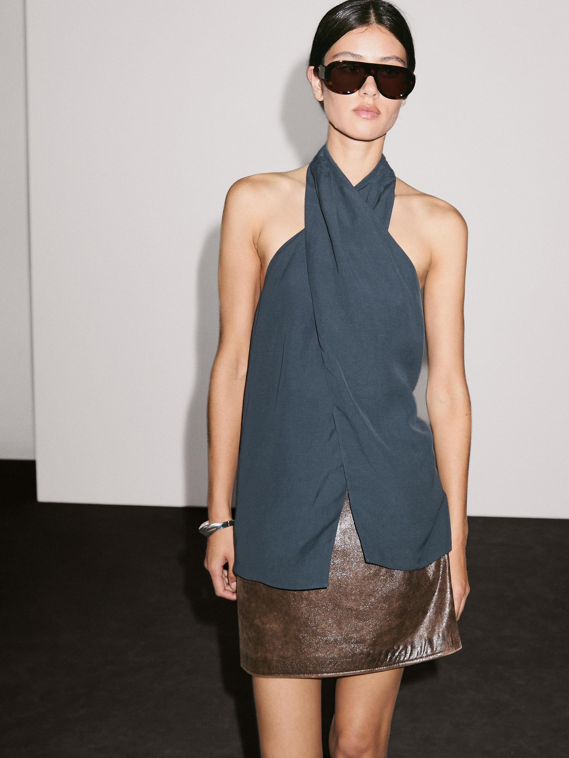 Nappa leather mini skirt Product Image