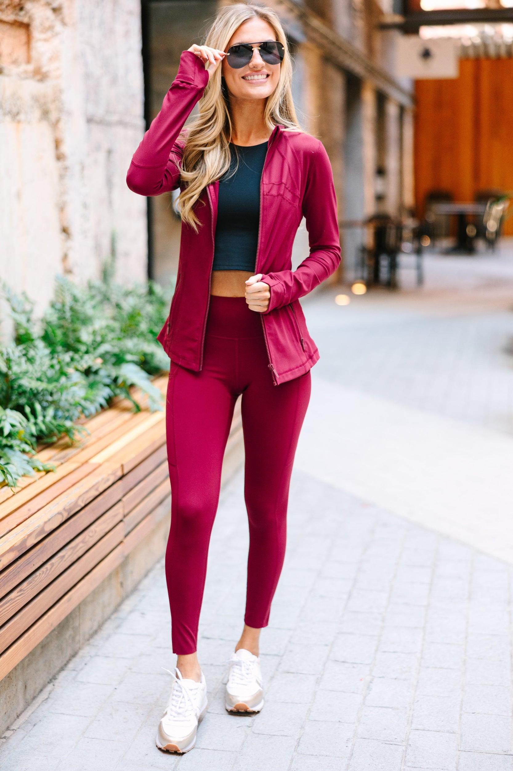 On Your Terms Burgundy Red Jacket Female Product Image