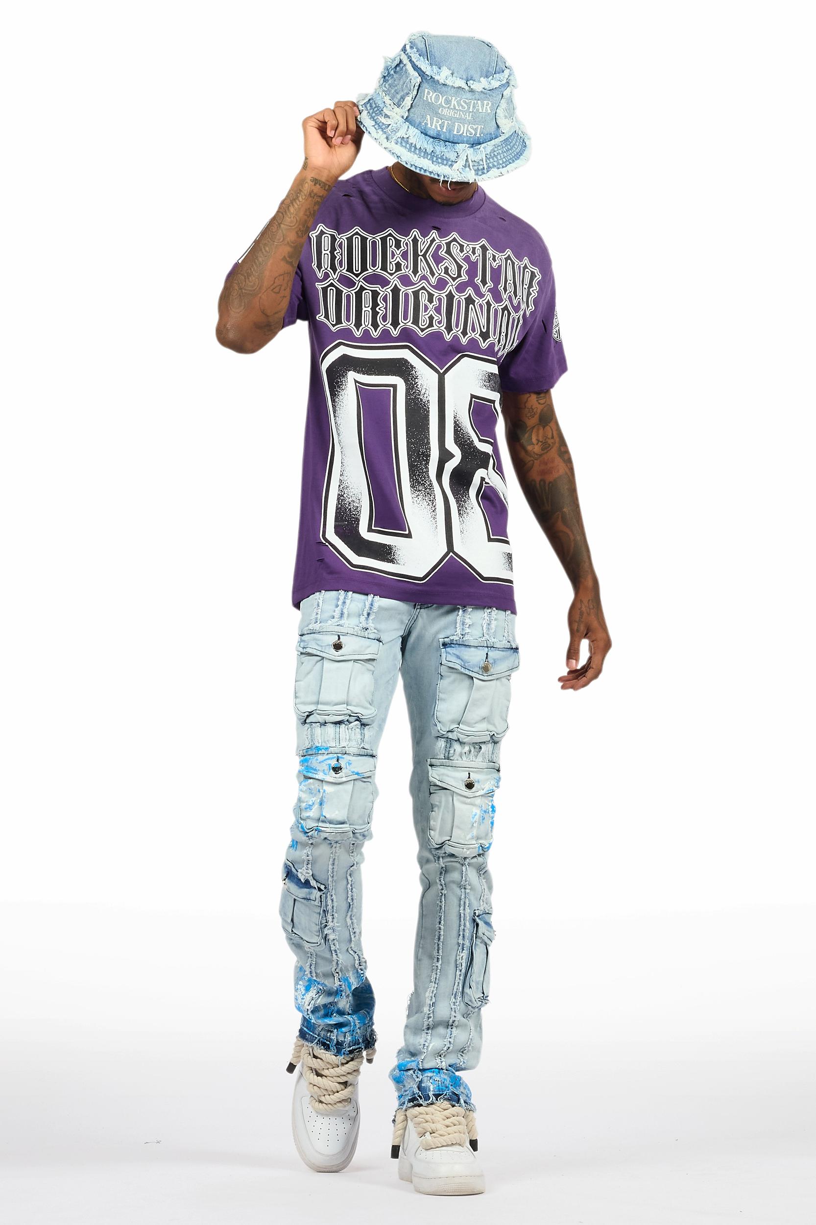 Alim Purple Oversized Graphic T-Shirt Male Product Image