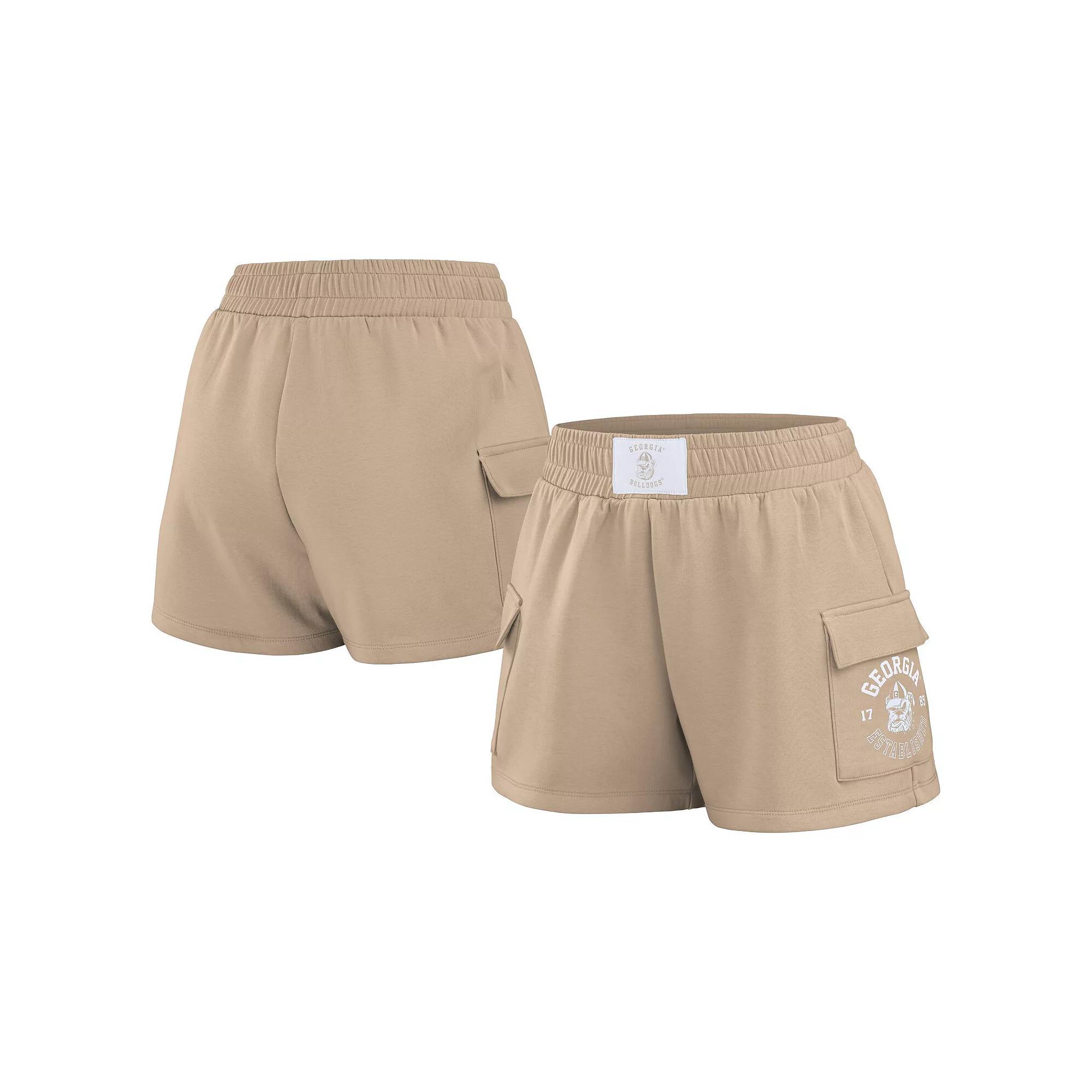Women's WEAR by Erin Andrews Tan Alabama Crimson Tide Neutral Shorts, Size: Medium, Team Product Image