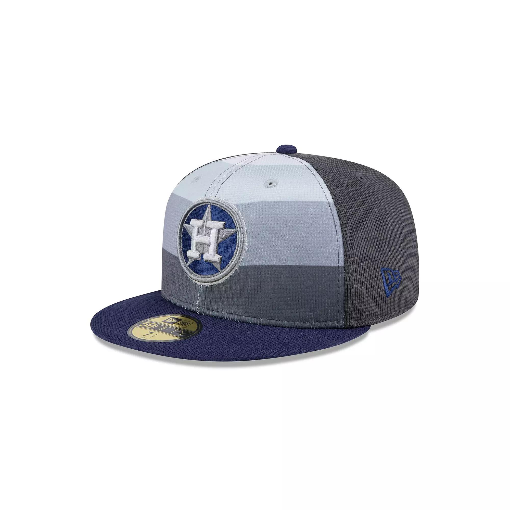 Men's New Era  Gray/Navy Houston Astros 2025 Batting Practice 59FIFTY Fitted Hat, Size: 7 1/8, Grey Product Image