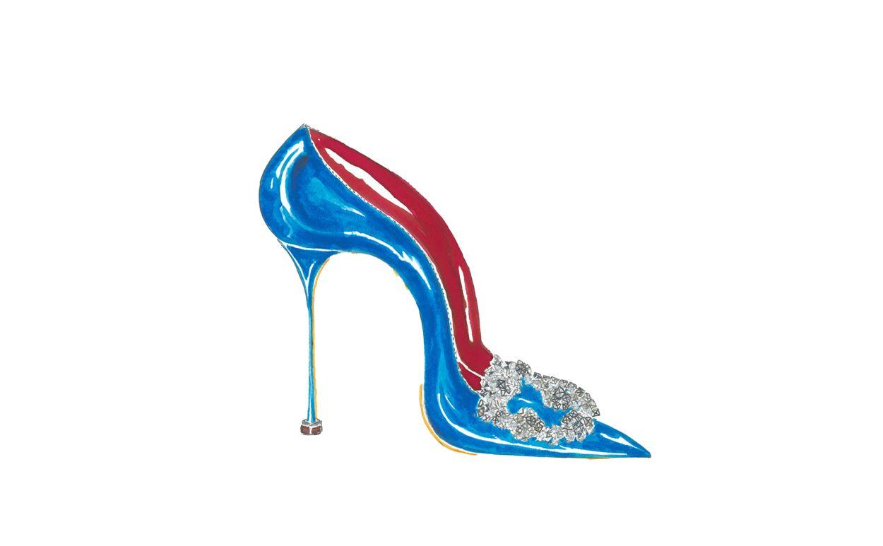 HANGISI Blue Satin Jewel Buckle Pumps Product Image