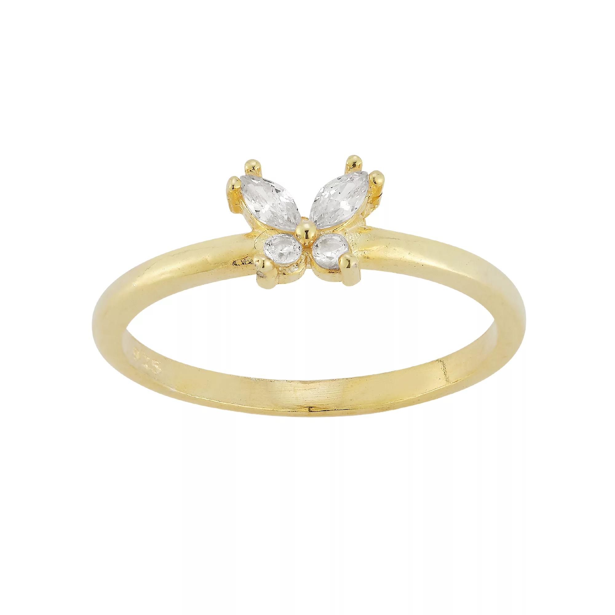 Sunkissed Sterling Cubic Zirconia Flower Open Ring, Women's, Size: 7, Silver Tone Product Image