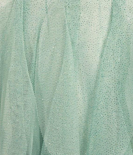 Pear Culture Glitter Mesh Tulle Corkscrew High-Low Dress Product Image