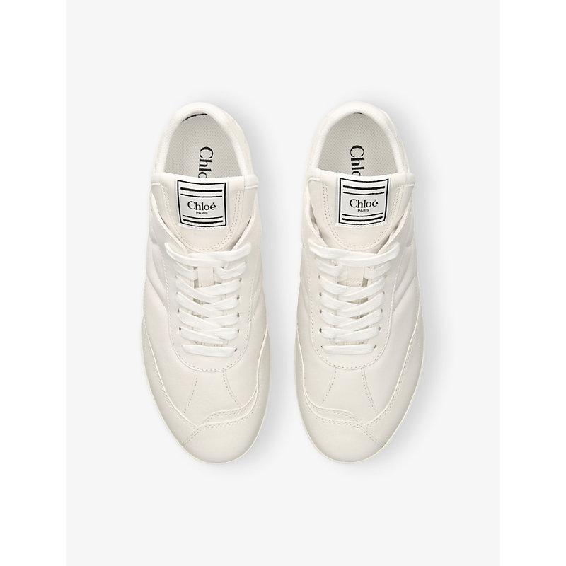 CHLOÉ Womens Chloe Kick Brand-patch Leather Low-top Trainers In White Product Image