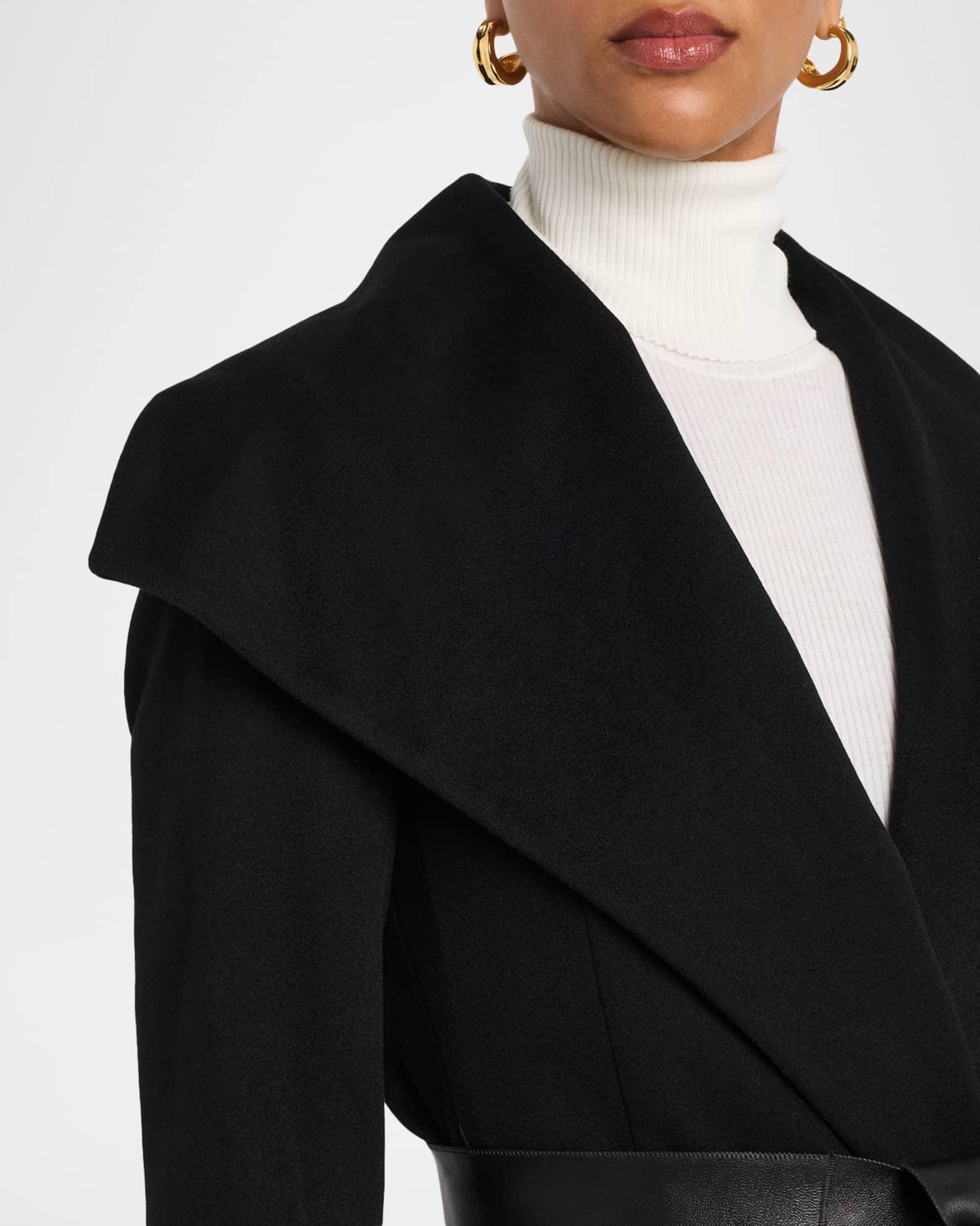 Gemma Wool Wrap Coat with Leather Belt Product Image