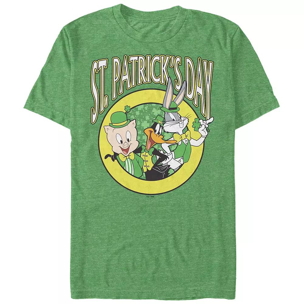 Men's Looney Tunes St. Patrick's Day Buddies Graphic Tee, Size: Large, Kelly Grey Product Image