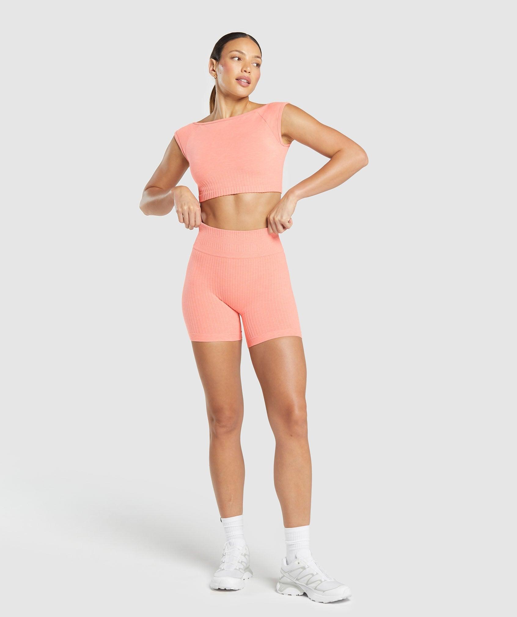 Gymshark Luxe Seamless Shorts - Muted Coral Marl Female Product Image