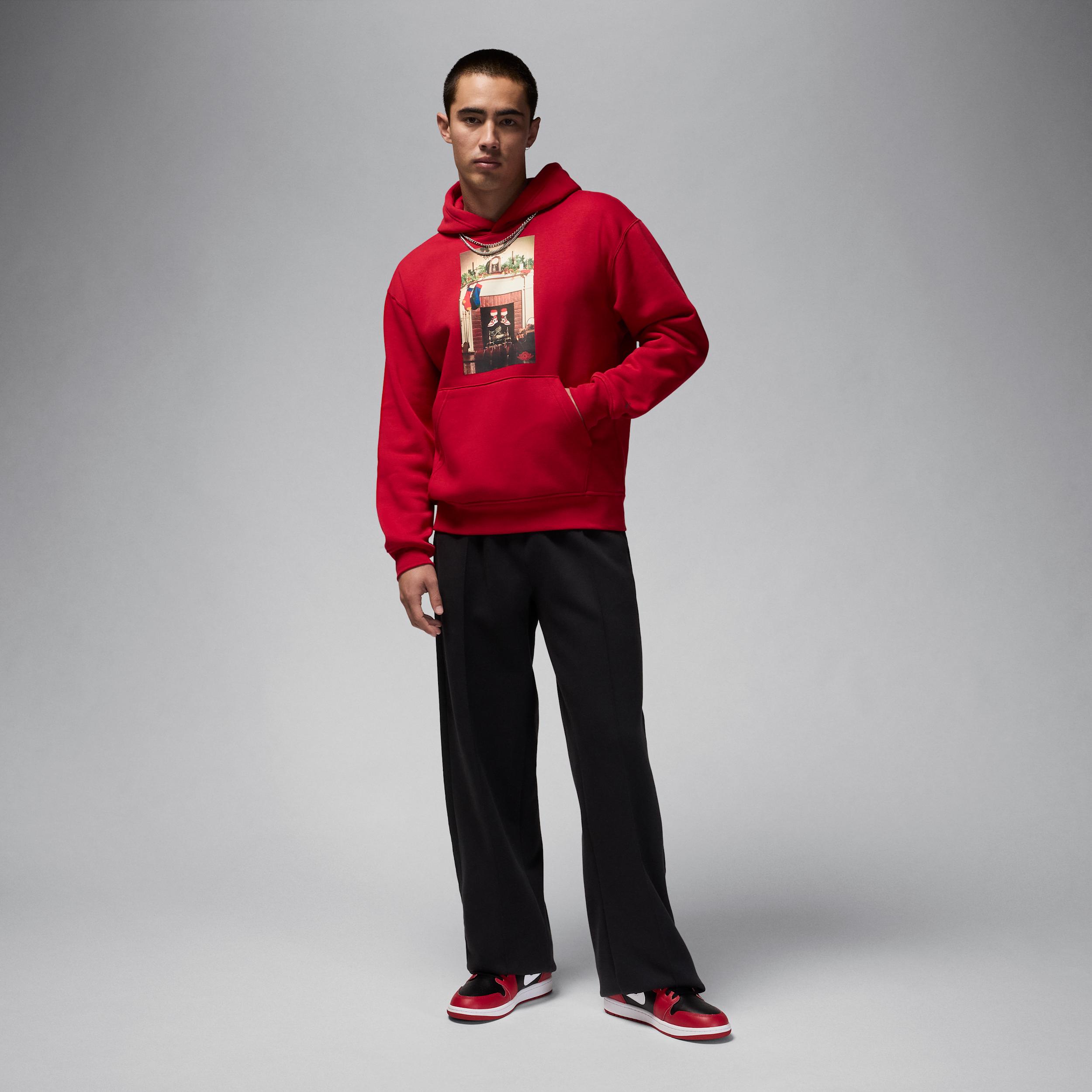 Mens Jordan Jumpman Chimney Fleece Pullover Hoodie | HQ5654-687 Product Image