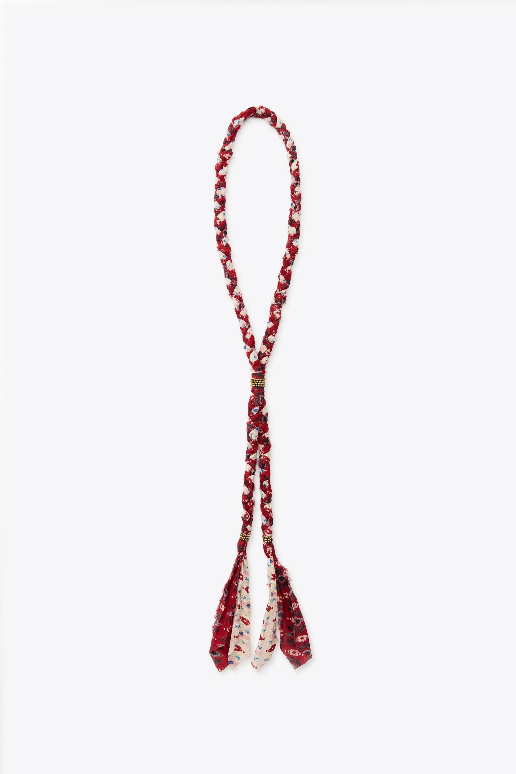 BEADED BRAIDED WOVEN NECKLACE Product Image