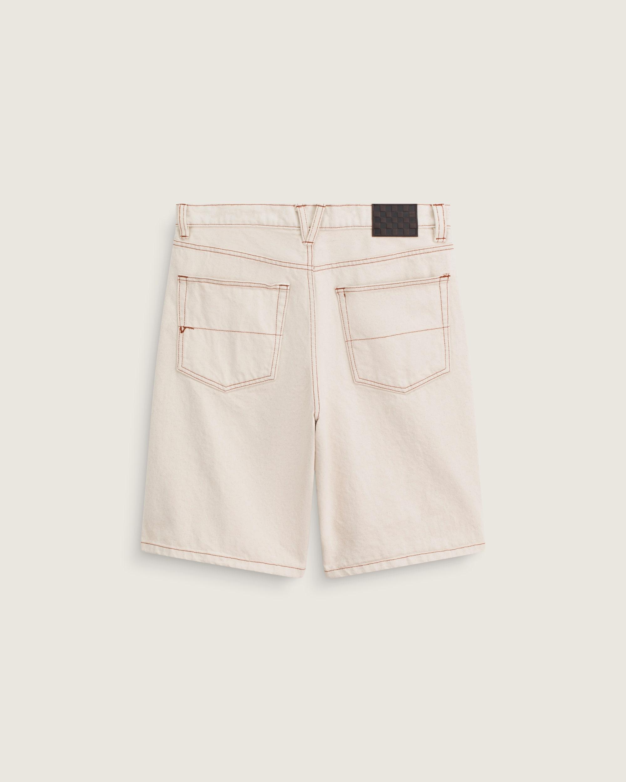 Check-5 Baggy Denim Shorts in Natural Seed Beige| Vans US Product Image