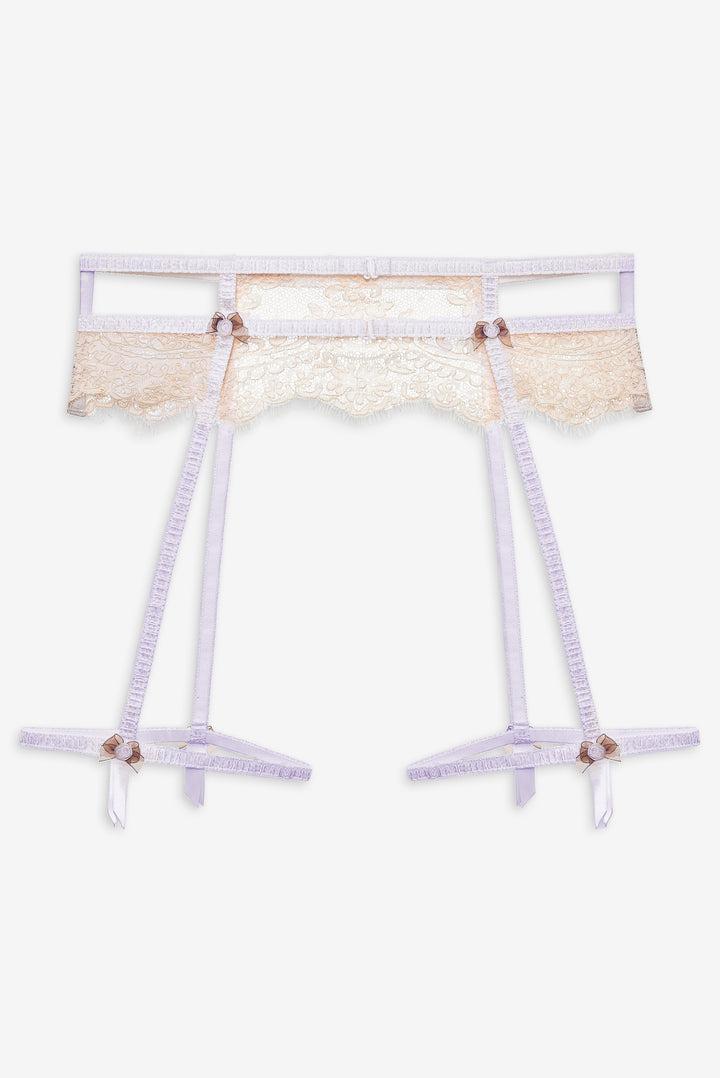 Victoria Lace Garter Belt — Cream Product Image
