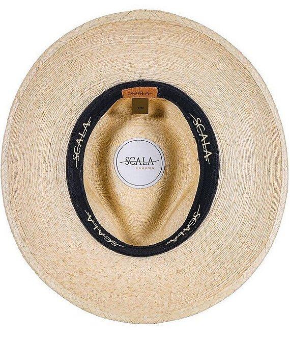Dorfman Milano Scala Otto Fine-Braided Palm Straw Safari 3#double;Brim Hat Product Image