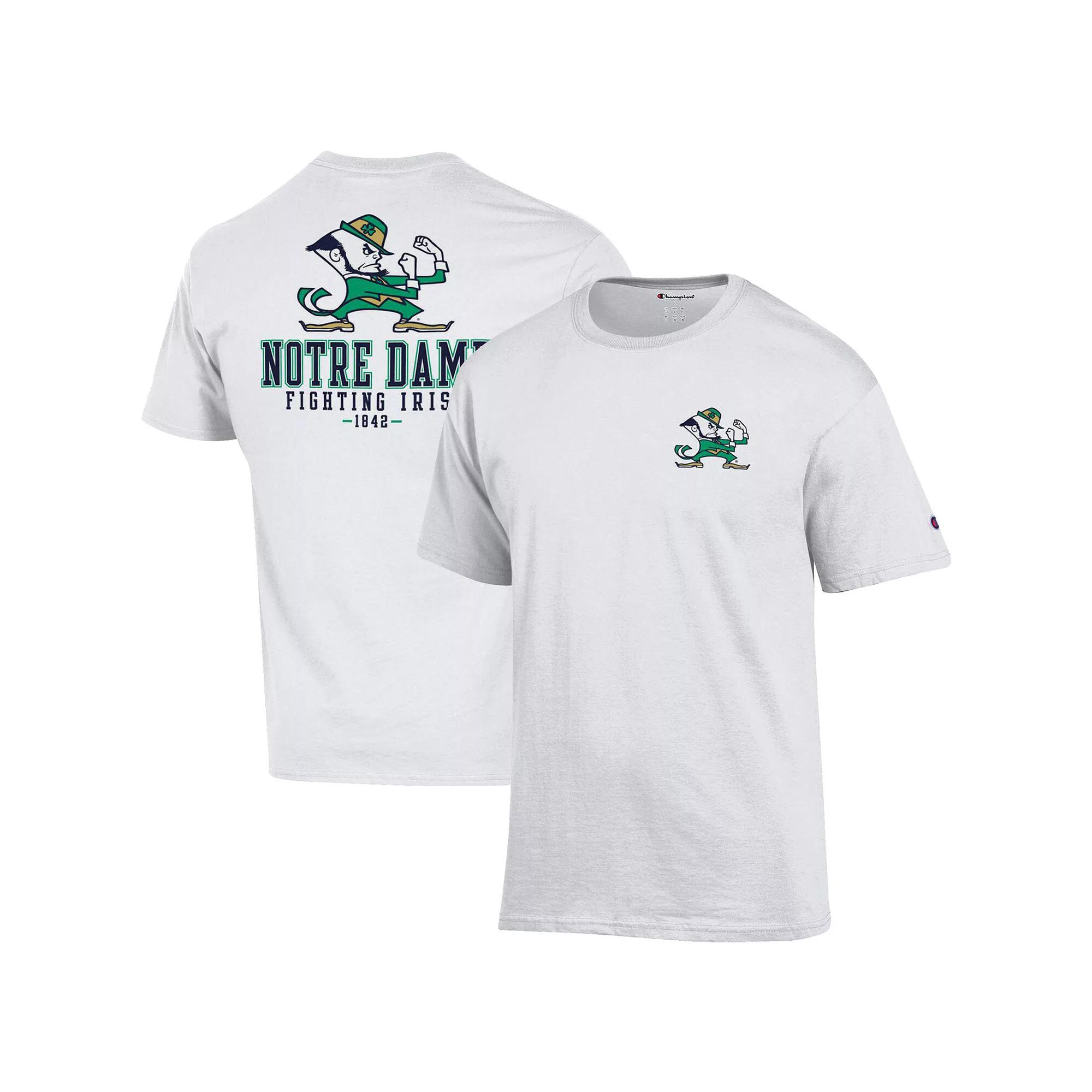 Men's Champion White Notre Dame Fighting Irish Team Stack 2-Hit T-Shirt, Size: XL Product Image