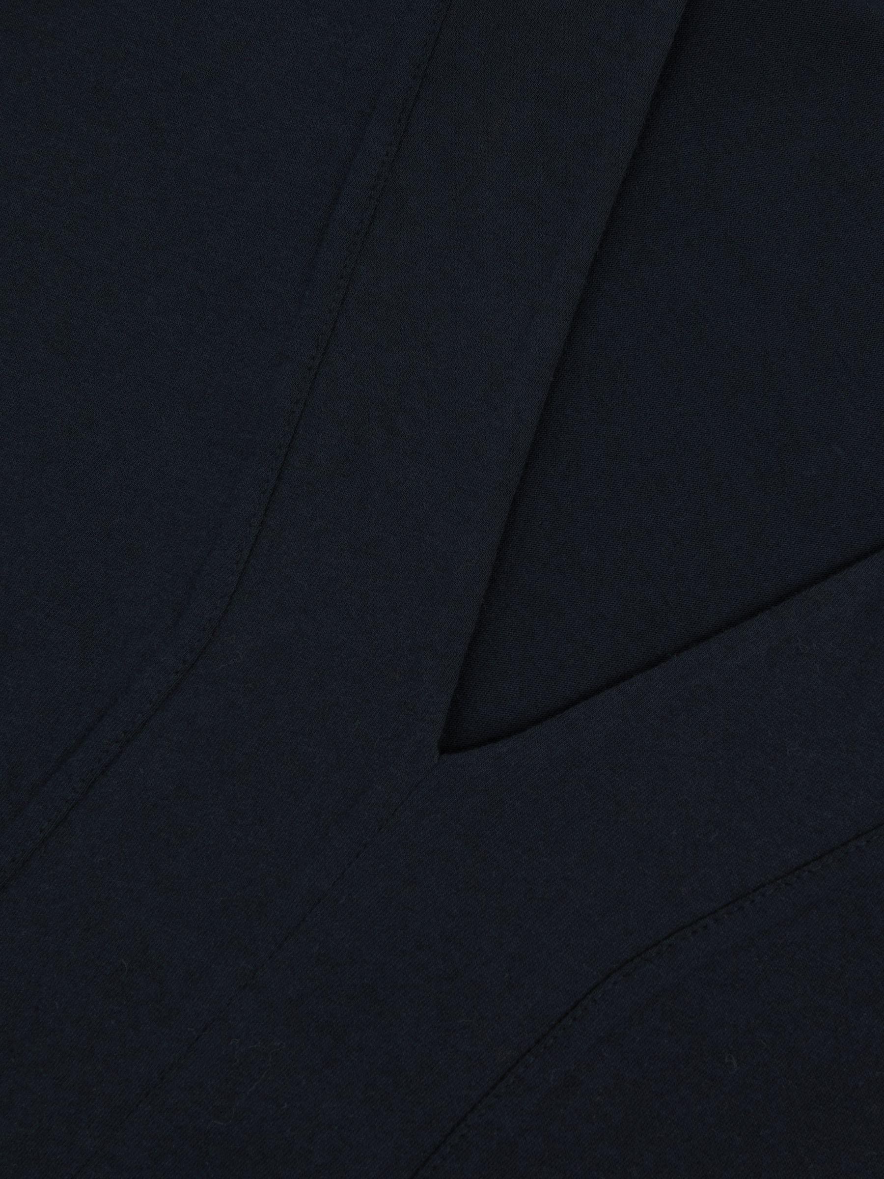 Cotton Shoulder-Pad V-Neck Top in Navy Product Image