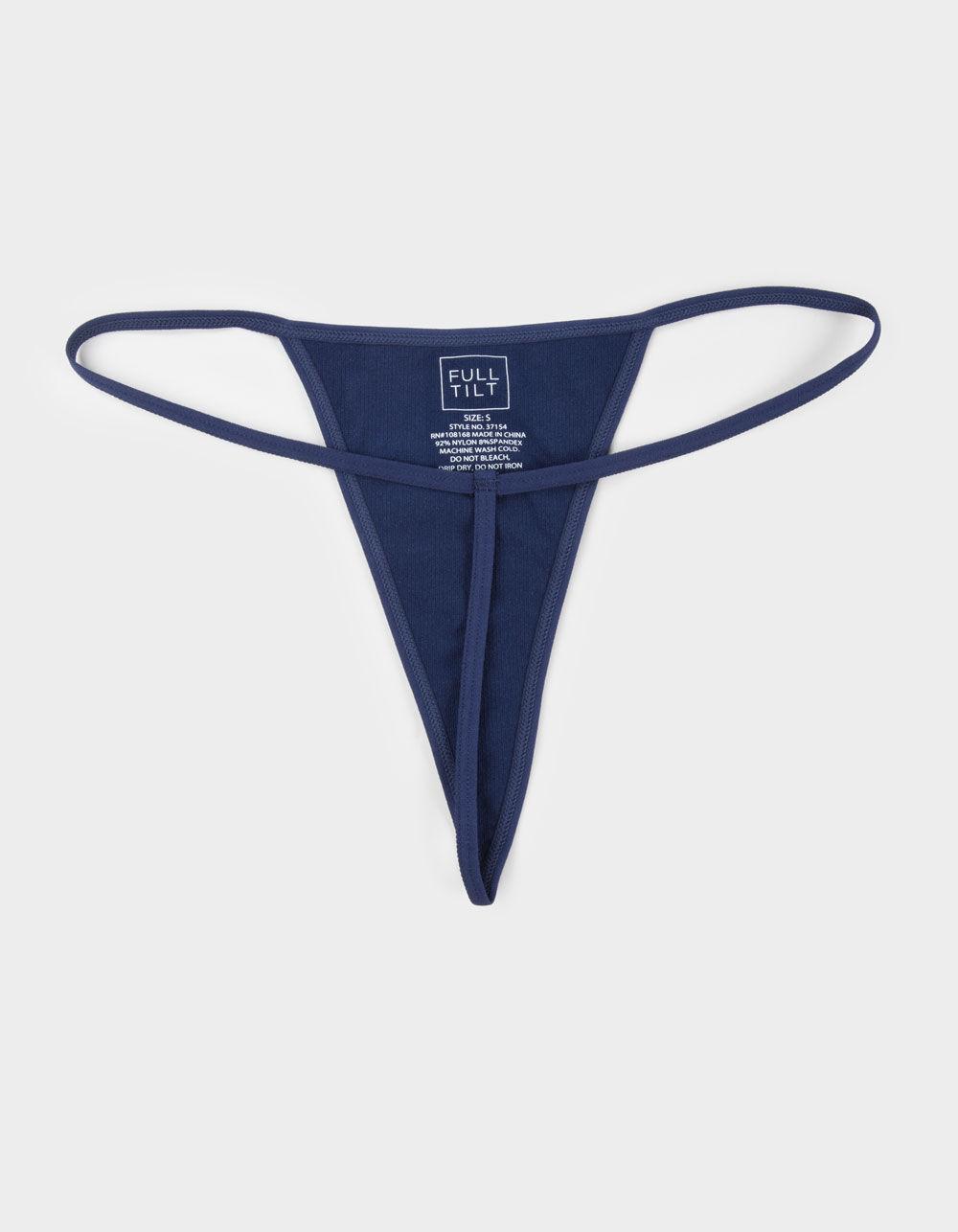 FULL TILT Seamless Rib Thong - BLACK Product Image