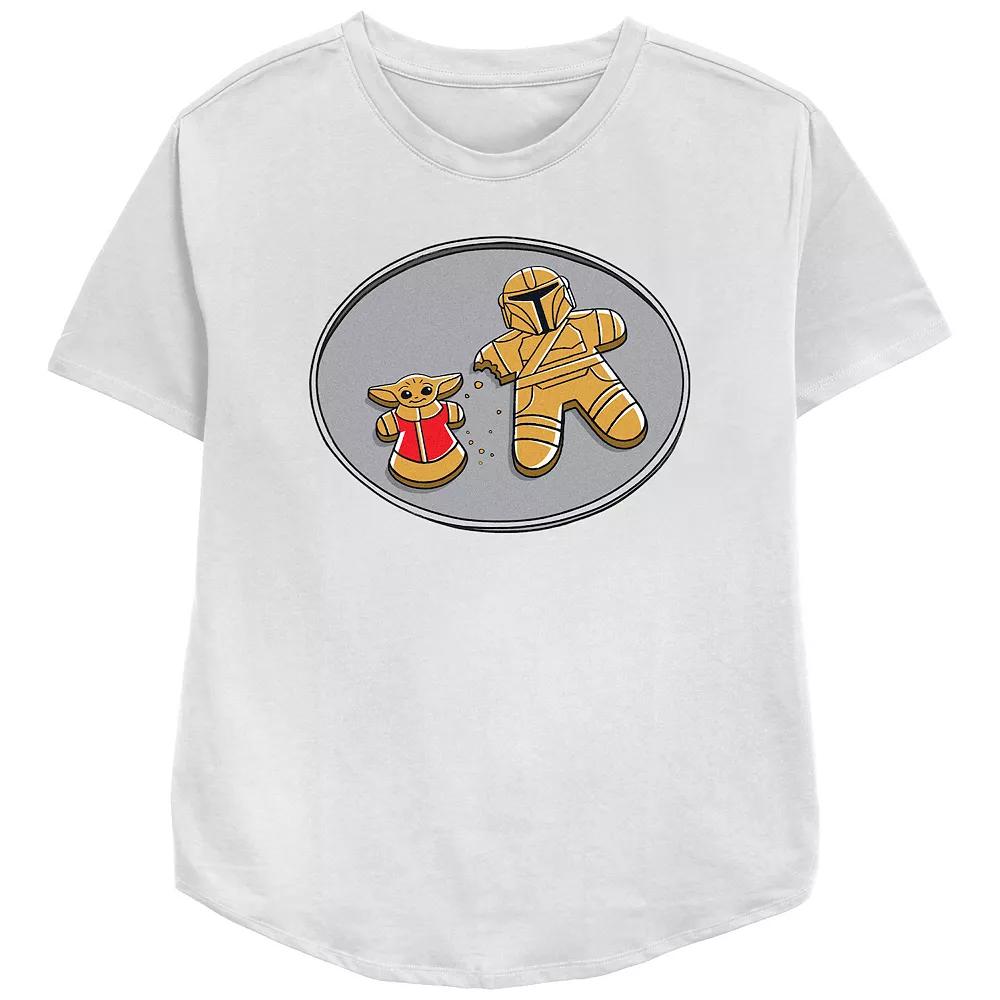 Women's Star Wars The Mandalorian Grogu Gingerbread Cookies Relaxed Fit Graphic Tee,  Product Image