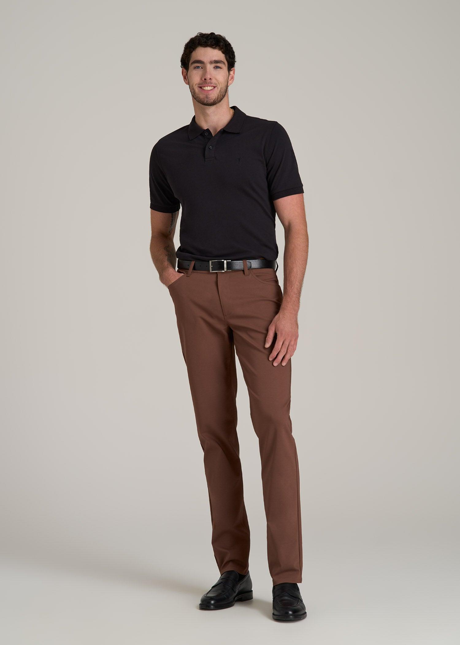 365 Stretch 5-Pocket TAPERED Pants for Tall Men in Otter Brown Male Product Image