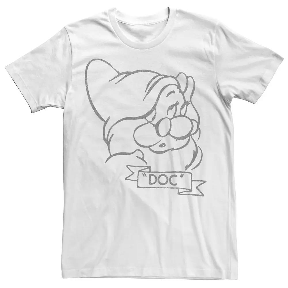 Big & Tall Disney Snow White Doc Line Art Big Face Tee, Men's,  Product Image