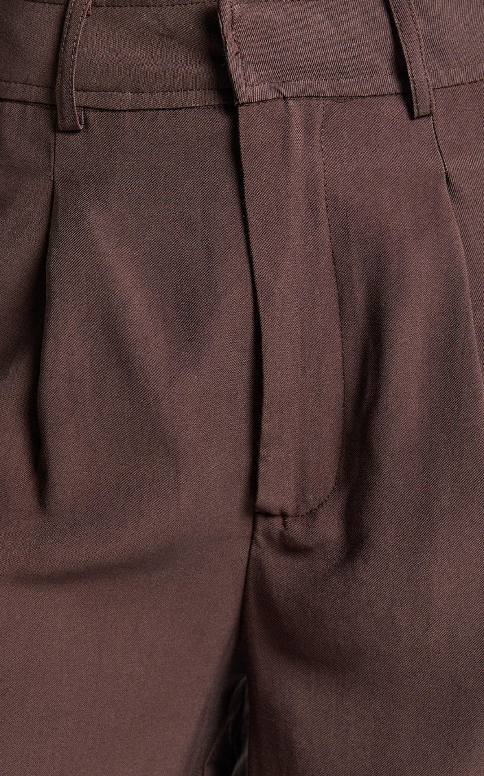 Augustus Pants - High Waisted Wide Leg Tailored Pants in Dark Oak Product Image