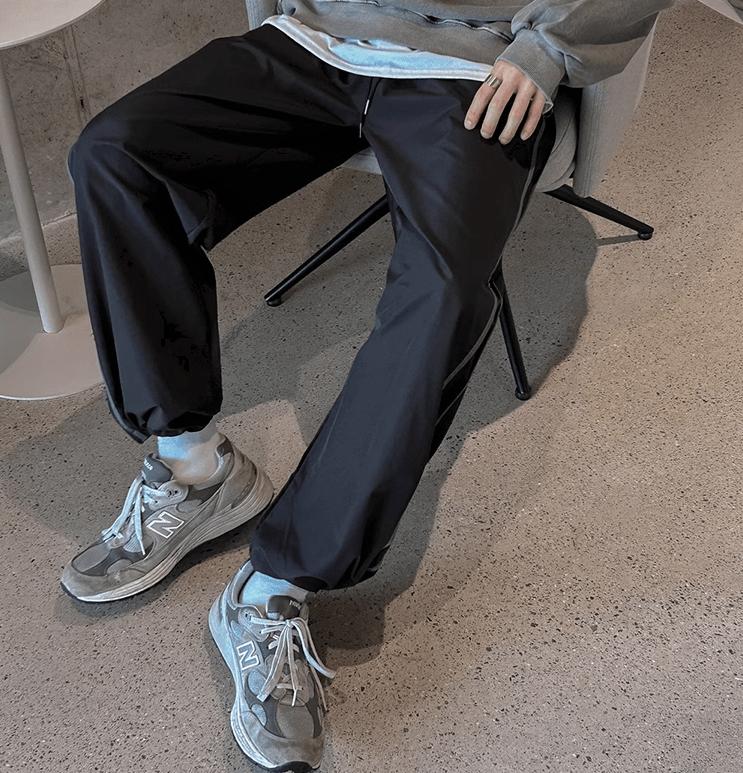 RT No. 11266 STRIPED SPORT STRAIGHT PANTS Product Image