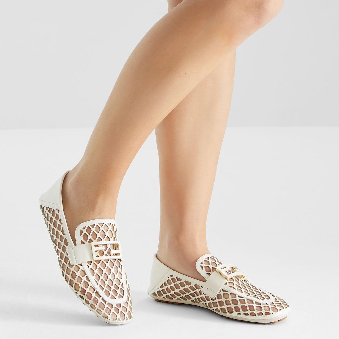 BaguetteWhite perforated leather loafers Product Image