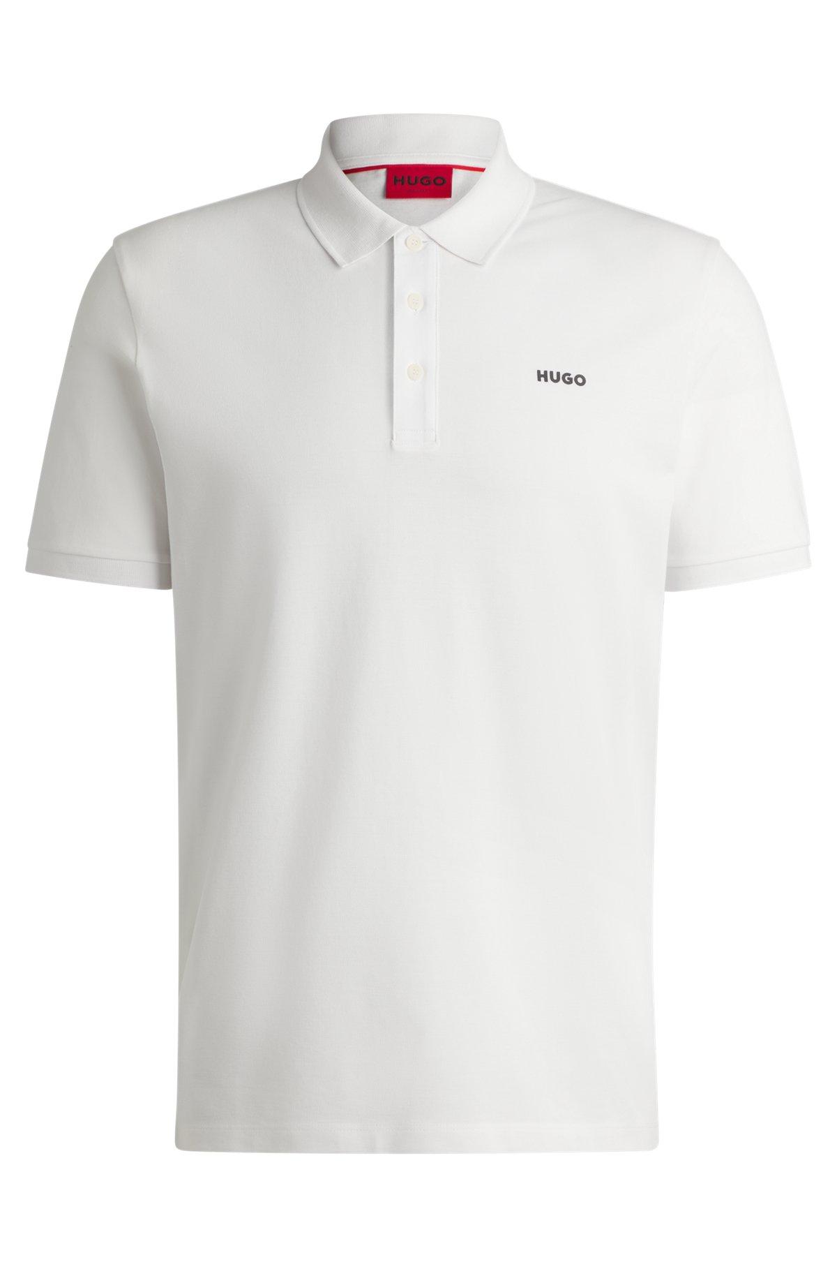 Cotton-piqué polo shirt with logo print Product Image