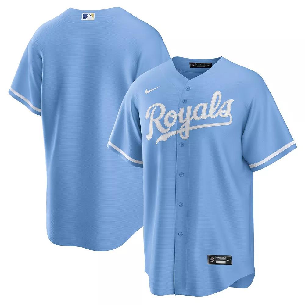 Men's Nike Light Blue Kansas City Royals Alternate Replica Team Logo Jersey,  Product Image