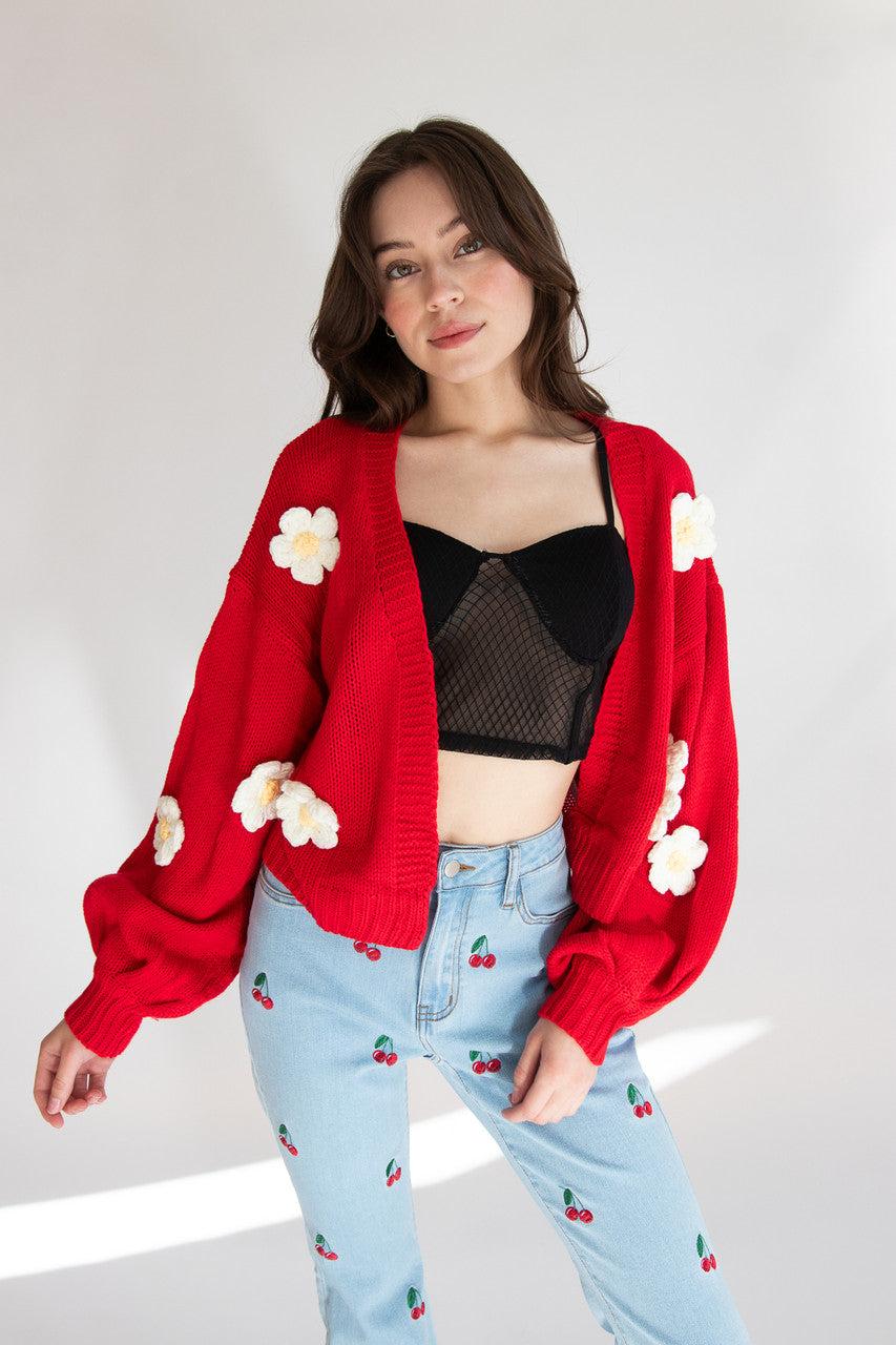 3D Daisy Cardigan Product Image