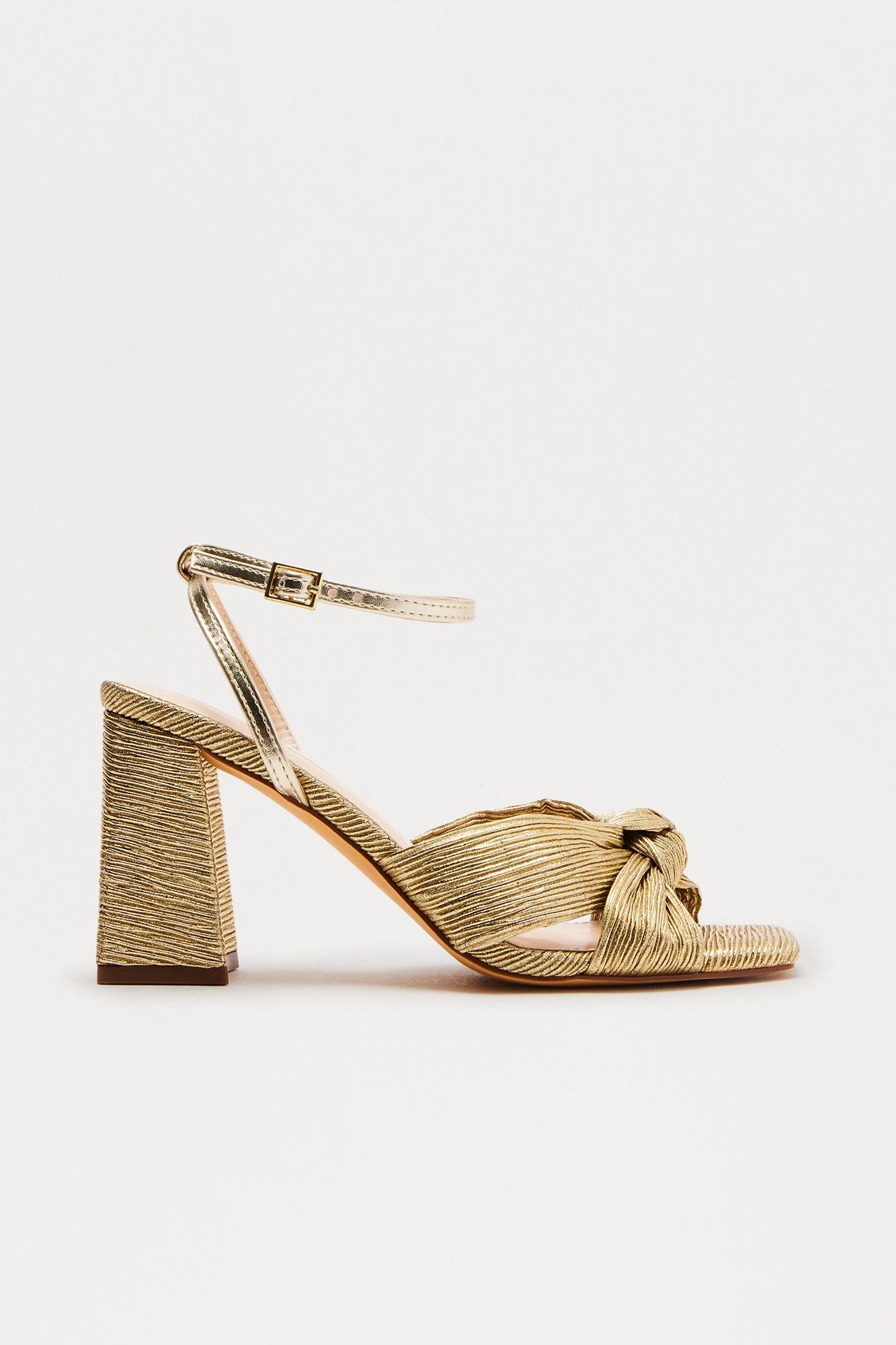Razzle Knot Heeled Sandals - Gold Female Product Image