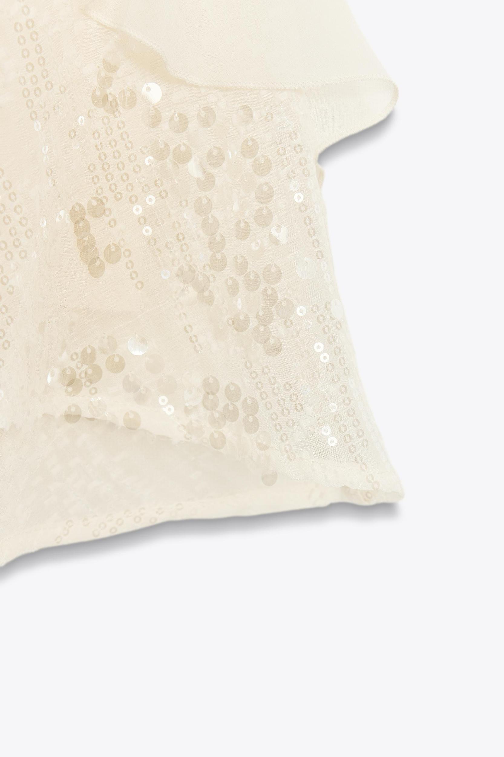 SEQUIN RUFFLE MINI DRESS Product Image