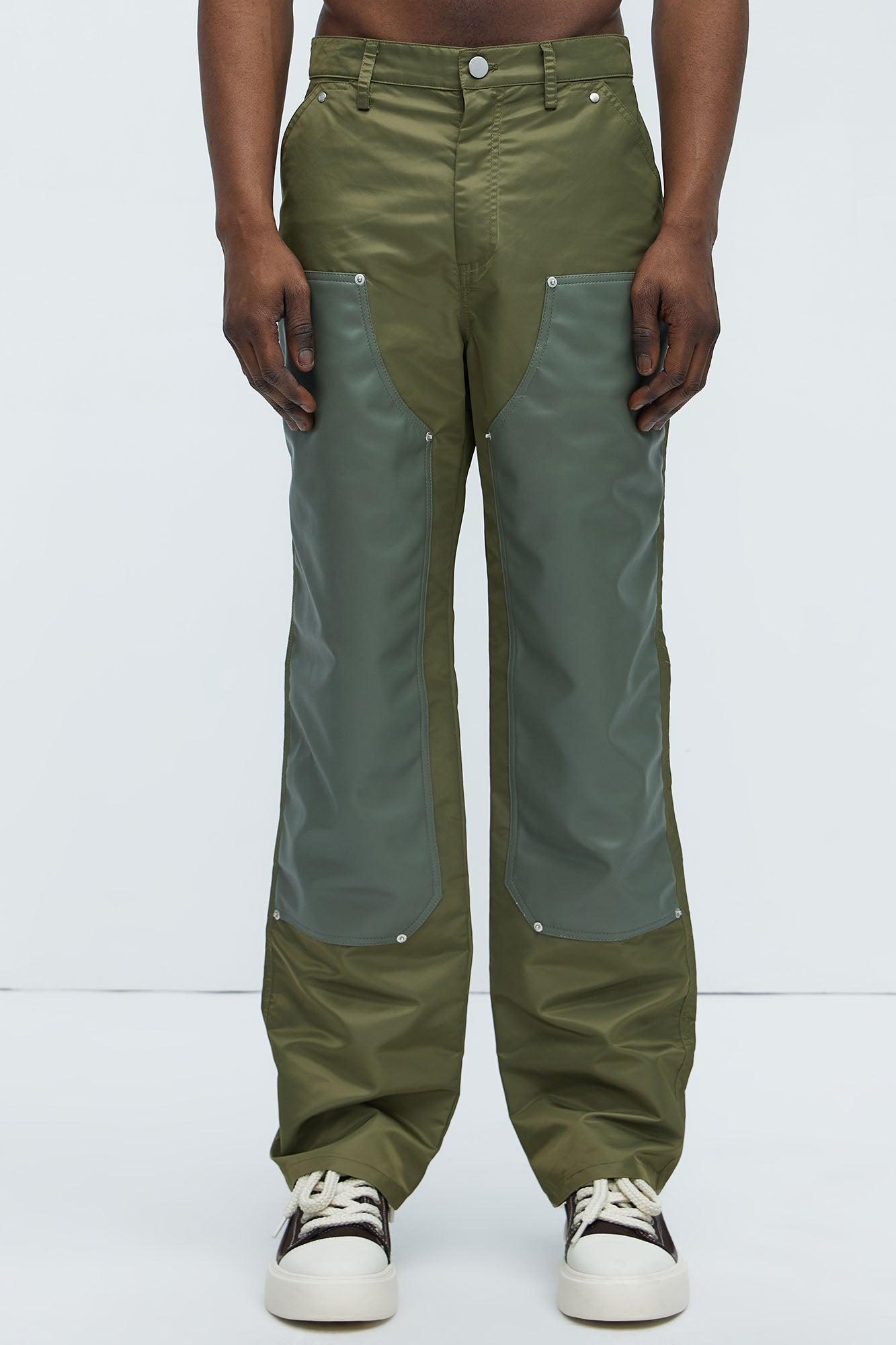 Berlin Carpenter Straight Panel Pants - Olive Product Image