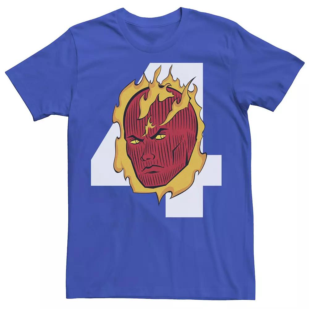 Men's Marvel Fantastic Four Human Torch Big Face 4 Logo Tee,  Product Image