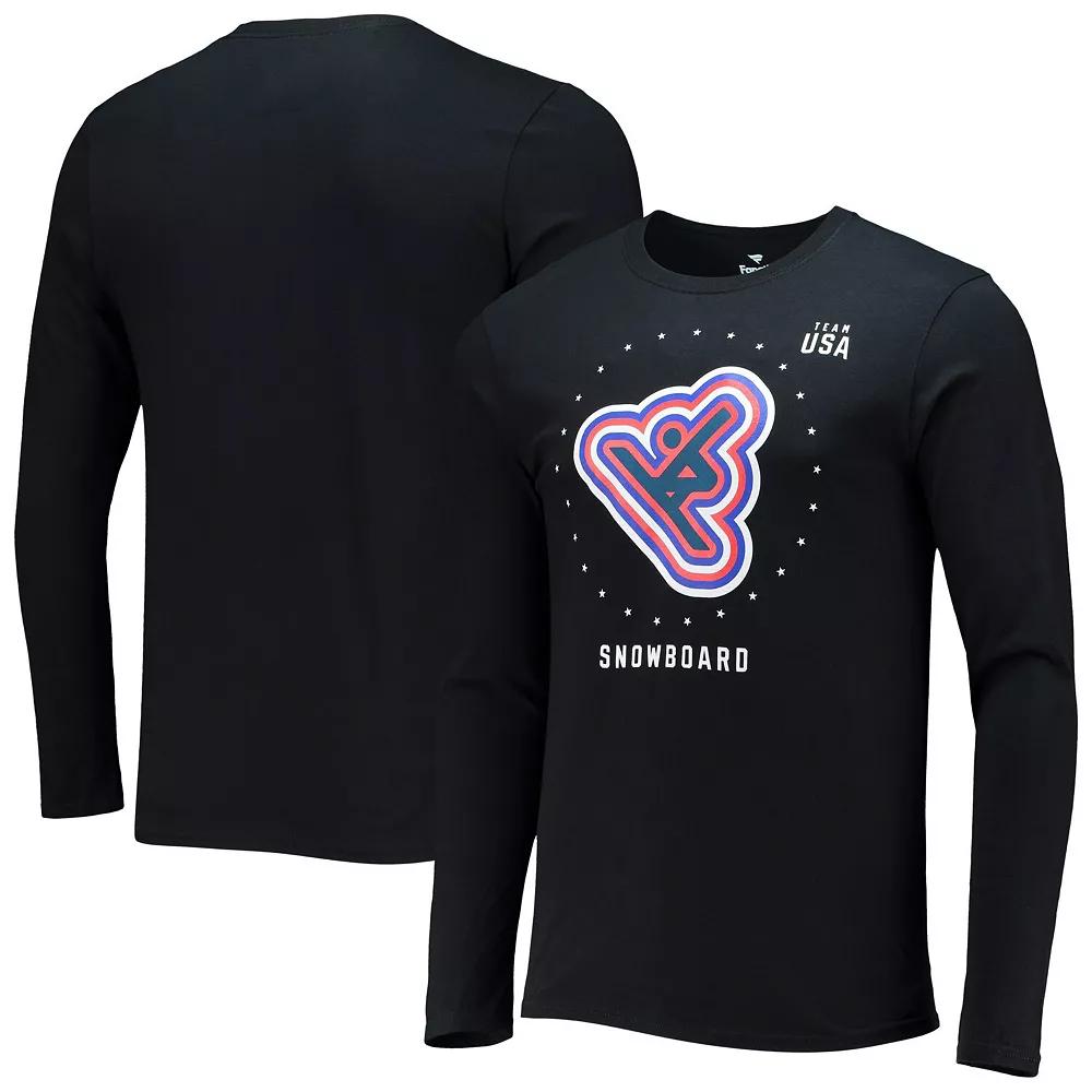 Men's Fanatics Branded Black Team USA Snowboarding Long Sleeve T-Shirt, Size: XL, Usa Black Product Image